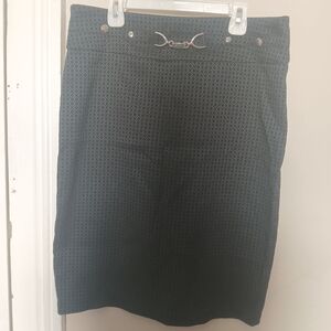 Soho Apparel Deep Green And Blue Patterned Pencil Skirt